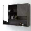 101 cm breiter Unterschrank mit Waschbecken und Spiegel im industriellen Stil | Vienna