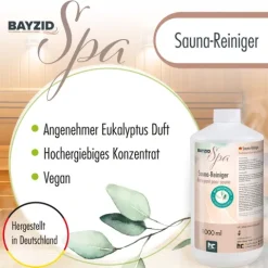 3 x 1 L BAYZID® SPA Saunareiniger mit Eukalyptusduft - hochkonzentriertes Reinigungsmittel