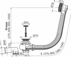 Ab- und Überlaufgarnitur schwarz matt 1 1/2"