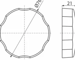 Abdeckung für Überlauf Badewannen S1076-ND chrom
