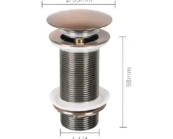 Ablaufventil PUSH-OPEN 1 1/4" Lang rot kupfer