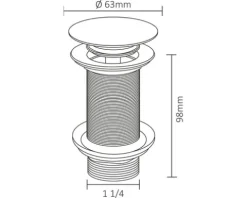 Ablaufventil PUSH-OPEN 1 1/4" Lang weiß matt