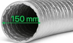 Abluftschlauch 150 mm flexibel Für Klima-, Lüftungs- und Abluftanlagen Feuerfest langlebig und mit robuster Aluminium-Innenbeschichtung