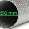 Abluftschlauch 250 mm flexibel Für Klima-, Lüftungs- und Abluftanlagen Feuerfest langlebig und mit robuster Aluminium-Innenbeschichtung