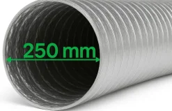 Abluftschlauch 250 mm flexibel Für Klima-, Lüftungs- und Abluftanlagen Feuerfest langlebig und mit robuster Aluminium-Innenbeschichtung