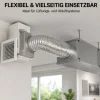 Abluftschlauch 350 mm flexibel Für Klima-, Lüftungs- und Abluftanlagen Feuerfest langlebig und mit robuster Aluminium-Innenbeschichtung