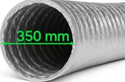 Abluftschlauch 350 mm flexibel Für Klima-, Lüftungs- und Abluftanlagen Feuerfest langlebig und mit robuster Aluminium-Innenbeschichtung