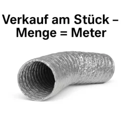 Abluftschlauch 350 mm flexibel Für Klima-, Lüftungs- und Abluftanlagen Feuerfest langlebig und mit robuster Aluminium-Innenbeschichtung