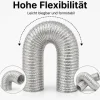 Abluftschlauch 400 mm flexibel Für Klima-, Lüftungs- und Abluftanlagen Feuerfest langlebig und mit robuster Aluminium-Innenbeschichtung