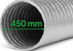Abluftschlauch 450 mm flexibel Für Klima-, Lüftungs- und Abluftanlagen Feuerfest langlebig und mit robuster Aluminium-Innenbeschichtung
