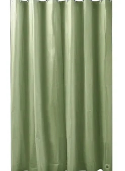 ADOB Anti-Schimmel Duschvorhang aus Peva in Oliv Grün, Maße 180 x 200 cm, waschbar, mit Gewichtsband und 12 Duschvorhangringen