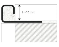 Akkit Quadratprofil Edelstahl gebürstet 300 cm  x 10 mm