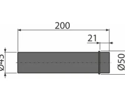 Alca Zulaufrohr Ø45 x 200 mm für Vorwandinstallationssysteme M0022-ND