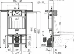 Alcadrain AM102/1000 Jádromodul Vorwandinstallationssystem für Trockenbau (vor allem für Toilettensanierungen)