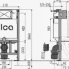 Alcadrain AM101/850W Vorwandinstallationssystem für Trockenbau (aus Gipskarton)