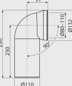 Alcadrain A90-90A WC Anschlussbogen 90°