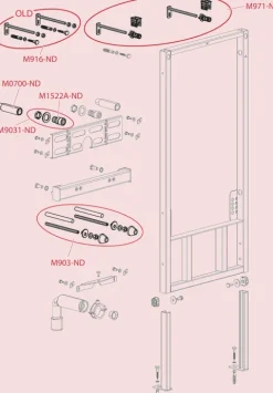 Alcadrain A105/450 Montagerahmen für Bidet