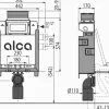 Alcadrain AM119/850 Renovmodul Vorwandinstallationssystem für Einmauerung mit Betätigung von vorne oder von oben