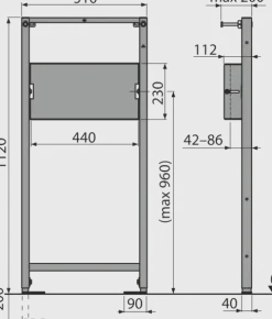Alcadrain A104PB/1120 Montagerahmen für Unterputzarmatur