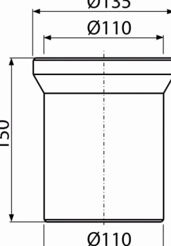 Alcadrain A91-150 WC-Anschlussstutzen 150 mm