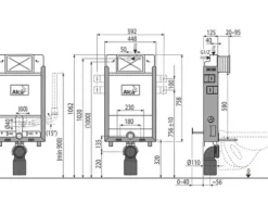 Alca Nassbauelement Unterputzspülkasten Komfort für WC mit Entlüftungsvorbereitung Bauhöhe 1062 mm A115/1000V