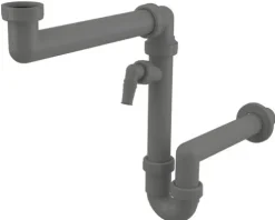 Alca Raumsparsiphon für Spüle 1 1/2" x 40 mm Kunststoff grau A872P-ECO