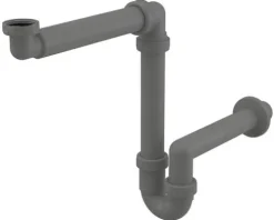 Alca Raumsparsiphon für Waschtisch 1 1/4"x 40 mm Kunststoff grau A434-ECO