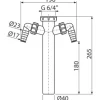 Alca Tauchrohr mit 2 Maschinenanschlüsse 1 ½" weiß