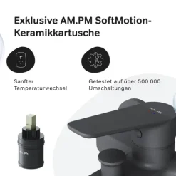 AM.PM Badewannenarmatur Einhebelmischer Badewanne Schwarz FTA10022 Hit