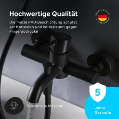 AM.PM Badewannenarmatur Einhebelmischer Badewanne Schwarz FPA10022 Spike