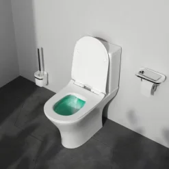 AM.PM Spülrandlose Stand-WC WC-Kombination weiß mit WC-Sitz (Absenkautomatik, Quick-Release leicht abnehmbar) Flash CNA8600PSC