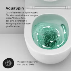 AM.PM Wand-WC Set Tiefspüler offener Spülrand weiß glänzend mit WC-Sitz , Vorwandelement und Betätigungsplatte Chrom IIS90151.LA1900