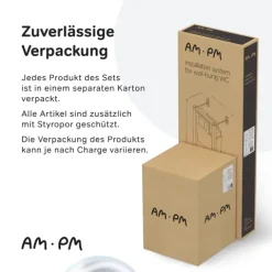 AM.PM Wand-WC Set Tiefspüler offener Spülrand weiß glänzend mit WC-Sitz , Vorwandelement und Betätigungsplatte Chrom IIS90251.LA1900