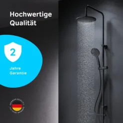 AM.PM Duschsäule Duschsystem mit Regendusche & Handbrause mit 1 Strahlart Anti-Kalk Regendusche F07TB022 Hit Schwarz matt