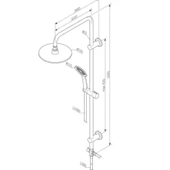 AM.PM Duschsäule Duschsystem mit Regendusche & Handbrause mit 1 Strahlart Anti-Kalk Regendusche F07TB022 Hit Schwarz matt