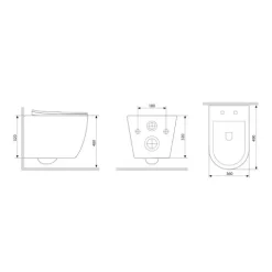 AM.PM Wand-WC Set Tiefspüler offener Spülrand weiß glänzend mit WC-Sitz , Vorwandelement und Betätigungsplatte Chrom IIS90151.XB1701