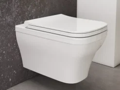 Aqua Bagno Design Hänge WC Silk – Spülrandlose Toilette inkl. Softclose-Sitz aus Duroplast
