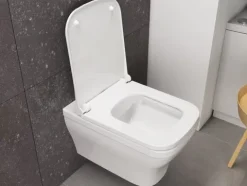 Aqua Bagno Design Hänge WC Silk – Spülrandlose Toilette inkl. Softclose-Sitz aus Duroplast
