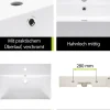 aquaSu® Moderner Waschtisch Malea 60 cm | Design-Waschbecken mit Überlauf und Hahnloch | Hänge-Waschbecken modern | Waschtisch wandhängend | 60 x 42 cm | Sanitärkeramik in weiß | 562300
