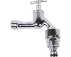 Auslaufventil 1/2" mit Rohrbelüfter und Steckkupplung verchromt