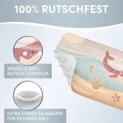 avakido® Badewannenmatte Kinder rutschfest - Inklusive 2 Haken zum Aufhängen - 100% , Wanneneinlage, Antirutschmatte Badewanne - schimmelresistent & maschinenwaschbar