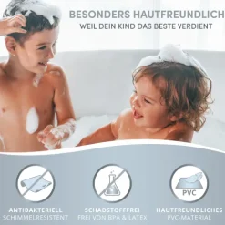 avakido® Badewannenmatte Kinder rutschfest - Inklusive 2 Haken zum Aufhängen - 100% , Wanneneinlage, Antirutschmatte Badewanne - schimmelresistent & maschinenwaschbar