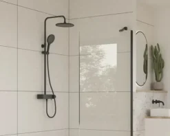 AVITAL Duschsäule inkl. Thermostat VILNIA schwarz matt