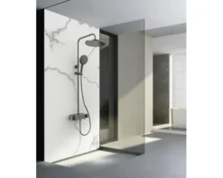 AVITAL Duschsäule inkl. Thermostat VILNIA schwarz matt