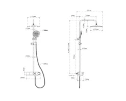 AVITAL Duschsäule inkl. Thermostat VILNIA schwarz matt