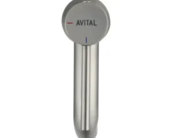 AVITAL Waschtischarmatur REGA CoolStart stainless steel gebürstet mit Push-Open-Ablaufventil