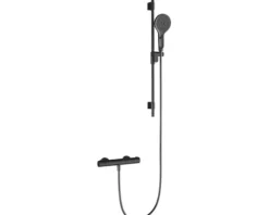 AVITAL Duscharmatur mit Thermostat TROTINA schwarz matt inkl. Brausestangenset