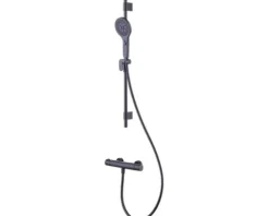 AVITAL Duscharmatur mit Thermostat TROTINA schwarz matt inkl. Brausestangenset
