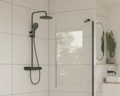AVITAL Duschsäule inkl. Thermostat AVELON schwarz matt