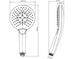AVITAL Handbrause LOBA rund Ø 120 mm edelstahloptik